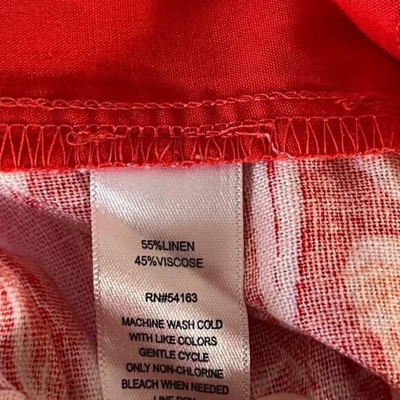 Marc New‎ York Pink And Red Floral Linen Blend Pants Size XL - Picture 10 of 10